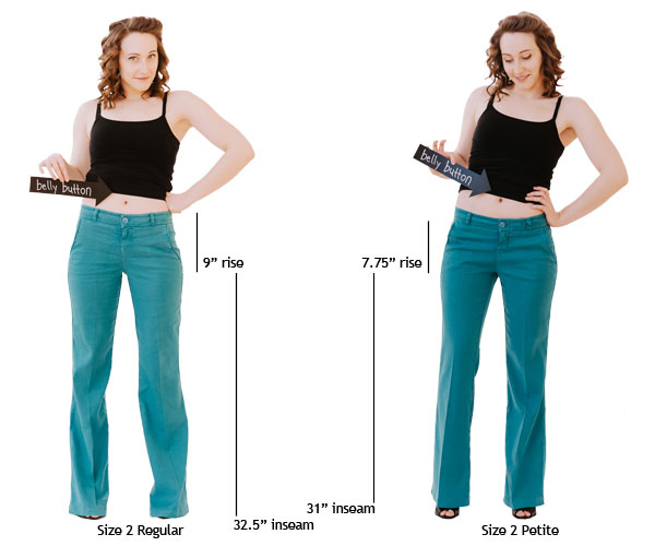 What is the difference between 'petite' sizes and regular sizes in